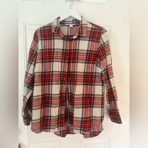 Old Navy Red Plaid Button Down Shirt
